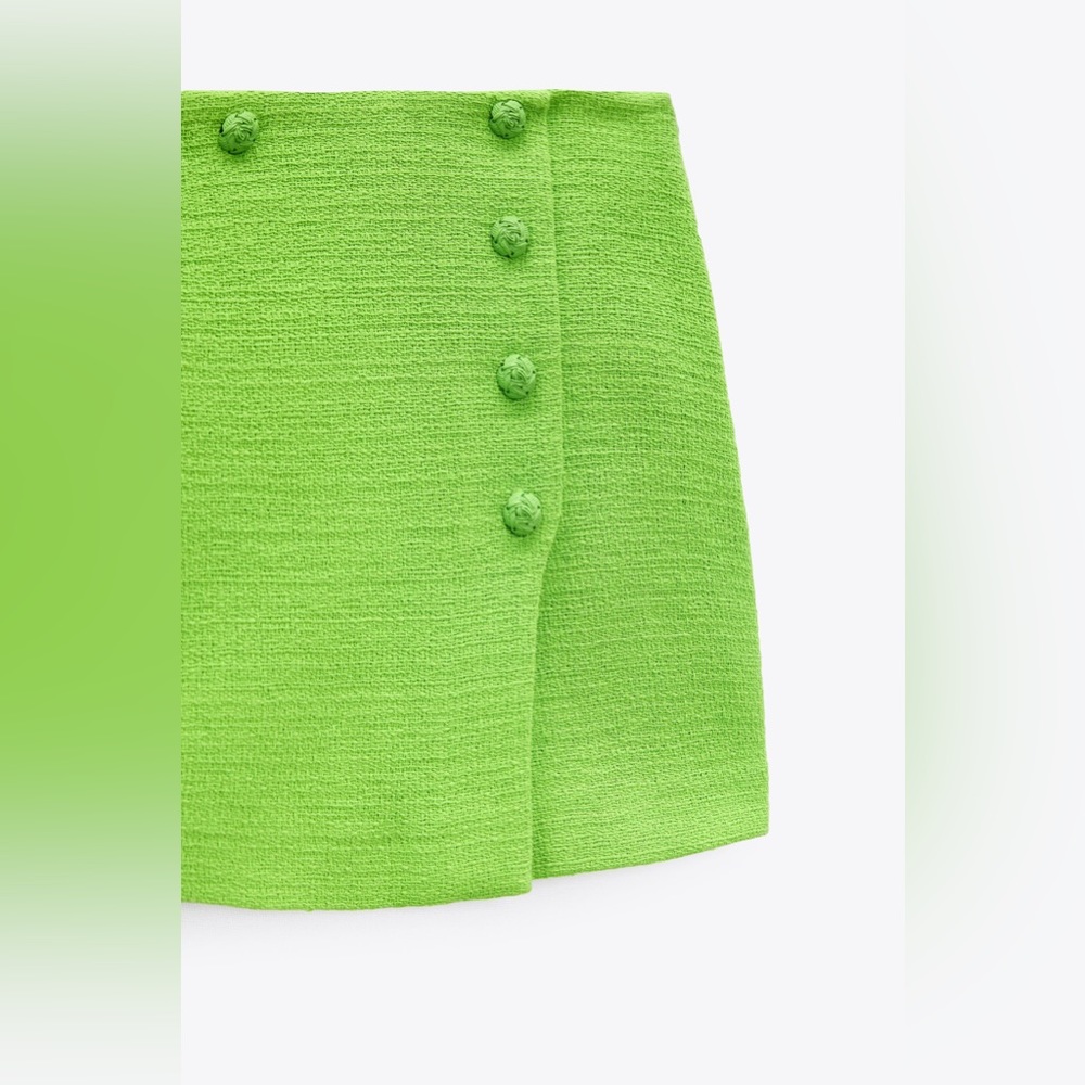 Zara Textured Button Mini Skirt - Picture 5 of 11